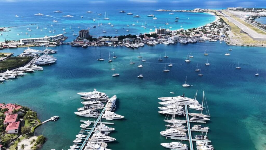 Port de Plaisance marina Sint Maarten with waterfront condos and yachts